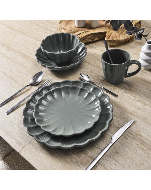 Set de 6 platos de sopa Calista grises - D. 20 cm