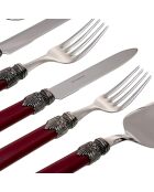 Ensemble de couverts en acier inoxydable Classic bordeaux - 75 pièces