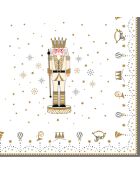 Set mit 20 mehrfarbigen Royal Nutcracker Papierservietten - 33 x 33 x 8 cm