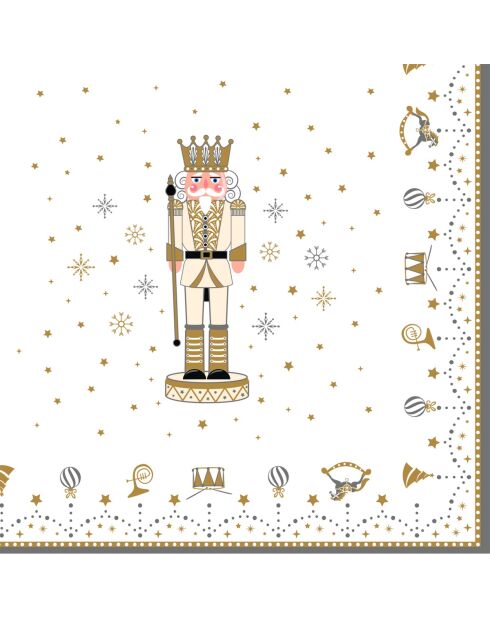 Juego de 20 servilletas de papel Royal Nutcracker multicolores, 33 x 33 x 8 cm