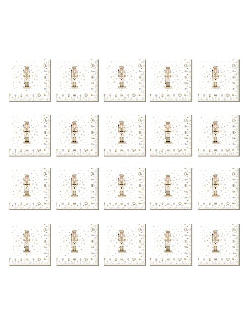 Juego de 20 servilletas de papel Royal Nutcracker multicolores, 33 x 33 x 8 cm