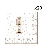 Set mit 20 mehrfarbigen Royal Nutcracker Papierservietten - 33 x 33 x 8 cm