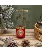 Set de 2 velas aromáticas con forma de carrusel navideño con jengibre multicolor, 6 x 7,5 x 6 cm