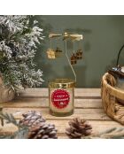 Set de 2 velas aromáticas con forma de carrusel navideño con jengibre multicolor, 6 x 7,5 x 6 cm