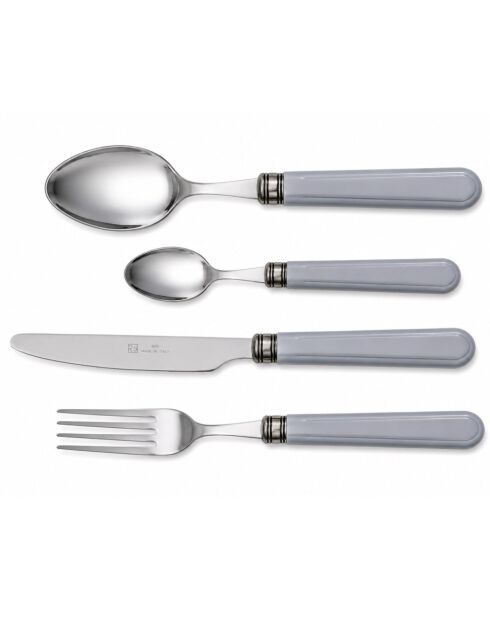 Ensemble de couverts en acier inoxydable Mistral gris - 24 pièces
