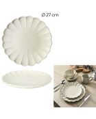 Lot de 6 assiettes Calista écrues - D. 27 cm