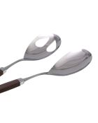 Lot de 2 services à salade en acier inoxydable Easy marron - 25 x 5 x 4 cm