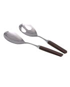 Lot de 2 services à salade en acier inoxydable Easy marron - 25 x 5 x 4 cm