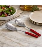 Lot de 2 services à salade en acier inoxydable Easy marron - 25 x 5 x 4 cm