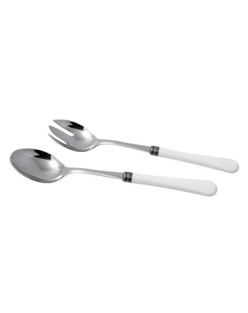 Juego de 2 porciones de ensalada Giulietta 1.5 White de acero inoxidable, 25 x 5 x 4 cm