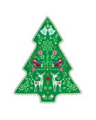 Plat de service en porcelaine Christmas Folk multicolore - 20,5 x 25,5 x 2,5 cm