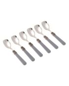 Juego de 6 cucharas de helado clásicas de acero inoxidable gris, 16,5 x 4,5 x 5 cm