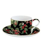 Tasse en porcelaine avec soucoupe Orchard multicolore - 240 ml