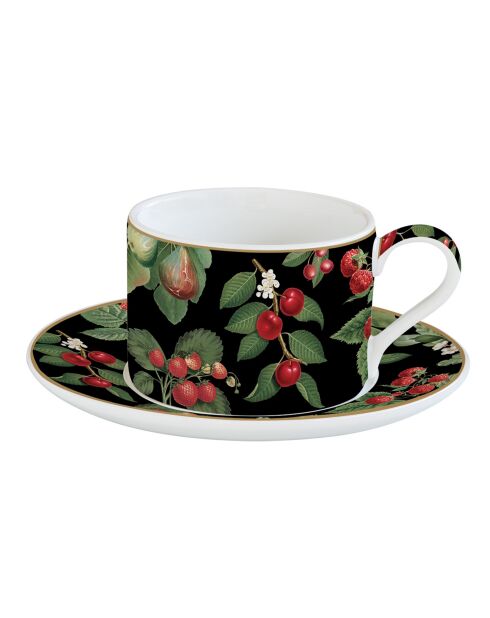 Taza Orchard de porcelana con platillo multicolor - 240 ml