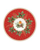 Lot de 4 assiettes à dessert en porcelaine Christmas Berries multicolores - 19 x 19 x 1,5 cm