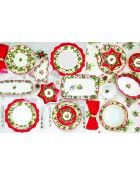 Lot de 4 assiettes à dessert en porcelaine Christmas Berries multicolores - 19 x 19 x 1,5 cm