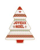 Plato de porcelana multicolor con forma de árbol de Navidad Enjoy Your Christmas, 20,5 x 25,5 x 2,5 cm