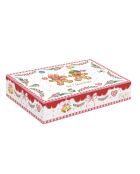 Set di 2 piatti da dessert Sweet Christmas in vetro blu/rosa - 17 x 12,5 x 2,5 cm