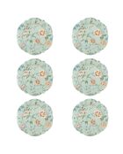 Juego de 6 platos de postre de porcelana verde Zen Garden, multicolor, 20 x 20 x 1,5 cm