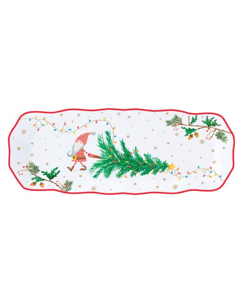 Ready For Christmas Servierschale aus Porzellan, mehrfarbig, 37 x 14 x 2 cm