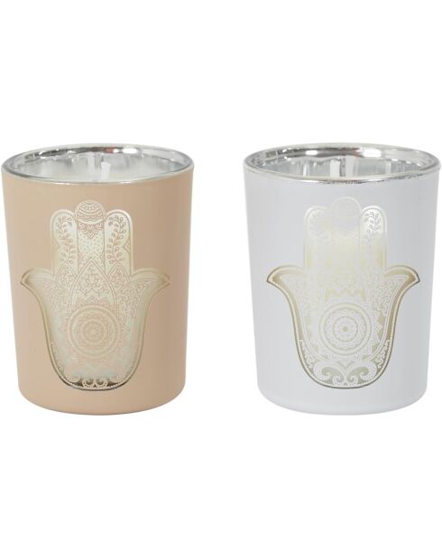 Set de 7 velas aromáticas en una caja dorada de aromas orientales, 6 x 6 x 6 cm