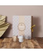 Set de 7 velas aromáticas en una caja dorada de aromas orientales, 6 x 6 x 6 cm