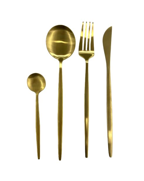 Juego de cubiertos Gold Aura de 24 piezas, 20 x 1,2 x 1,5 cm