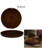 Set de 6 platos Ysia marrones - D. 25 cm