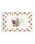 Veelkleurige serveerschaal van nostalgisch kerstporselein - 36 x 24,5 x 3 cm