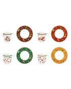 Set di 4 tazze e piattini da caffè in porcellana multicolore Autumn Breeze - 6,5 x 6,5 x 6,5 cm