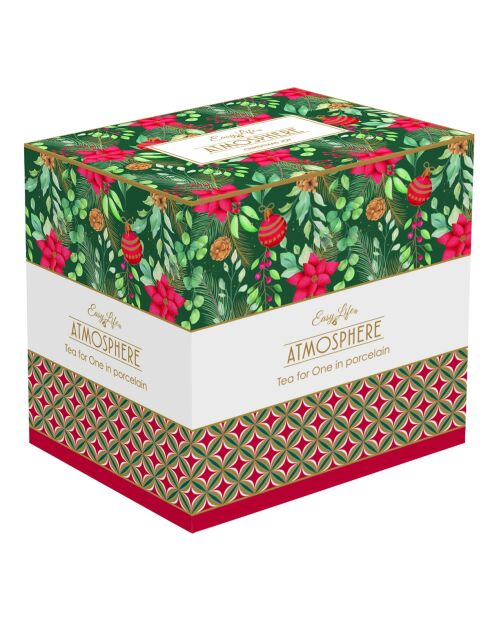 Juego de té de porcelana multicolor Christmas Joy, 350 ml