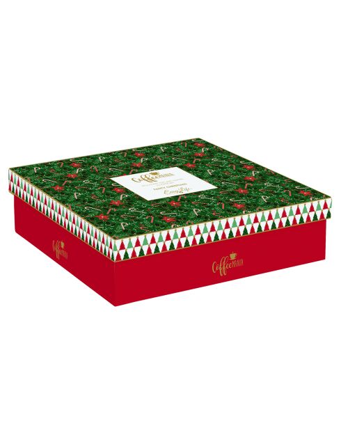 Lot de 6 tasses à café en porcelaine avec soucoupe Fancy Christmas multicolores - 100 ml