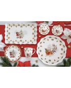 Set van 2 veelkleurige nostalgische kerstplacemats - 34,5 x 34,5 cm