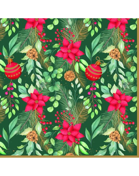 Set mit 20 mehrfarbigen Papierservietten Christmas Joy — 33 x 33 x 8 cm