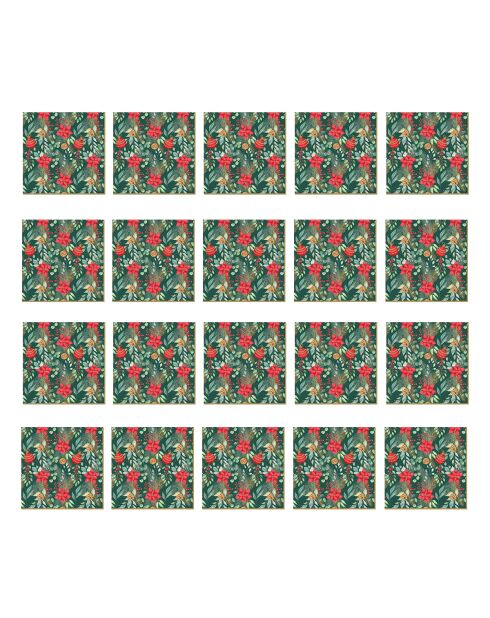 Set mit 20 mehrfarbigen Papierservietten Christmas Joy — 33 x 33 x 8 cm
