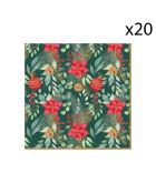 Juego de 20 servilletas de papel Christmas Joy multicolores, 33 x 33 x 8 cm