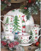 Metalen doos met venster Ready For Christmas veelkleurig - 13 x 13 x 14,5 cm