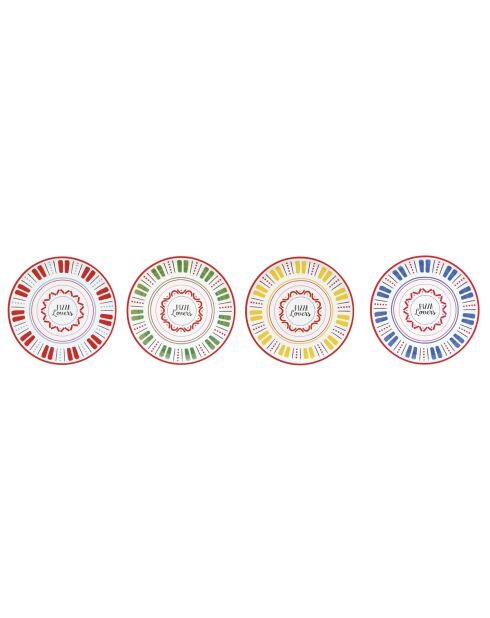 Plato para pizza Pasta & Pizza Lovers de porcelana multicolor, 32,5 x 32,5 x 2 cm
