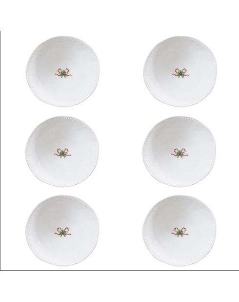 Juego de 6 platos de sopa de cerámica Natale Incantato multicolores, 19,5 x 19,5 x 6 cm
