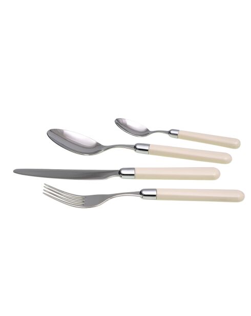 Ensemble de couverts en acier inoxydable Pastello ivoire - 24 pièces