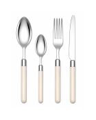 Ensemble de couverts en acier inoxydable Pastello ivoire - 24 pièces