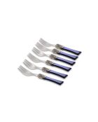 Set mit 6 blauen Syrah Dessertgabeln aus Edelstahl — 16,5 x 4,5 x 5 cm