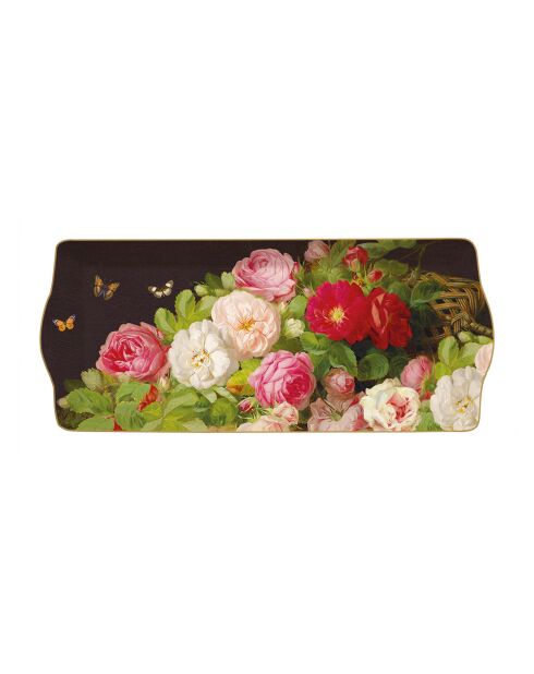 Plato para servir de porcelana multicolor Victorian Garden, 35 x 15 x 3 cm