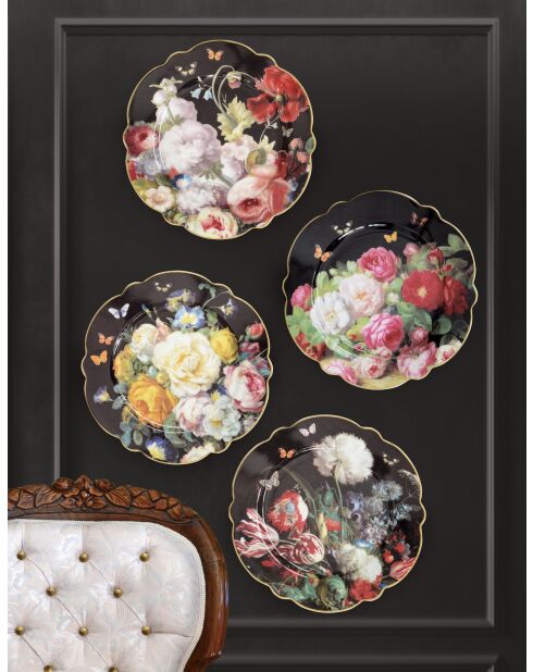 Plat de service en porcelaine Victorian Garden multicolore - 35 x 15 x 3 cm