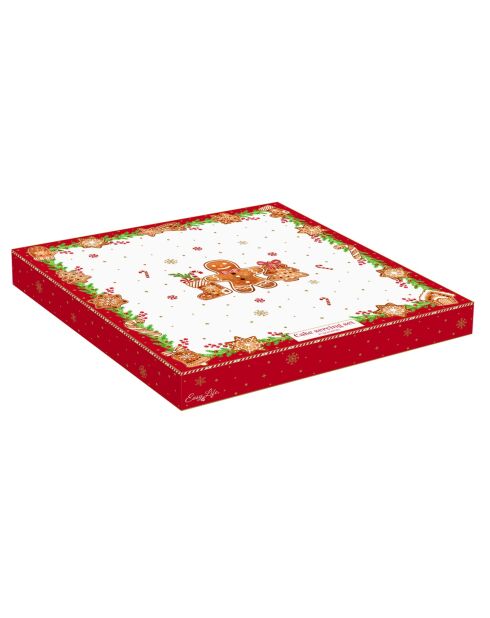 Set van 2 porseleinen taartsets met schep Fancy Gingerbread veelkleurig - 32 x 32 x 0,04 cm