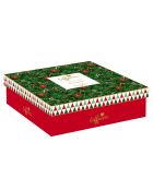 Juego de 4 tazas de café de porcelana Fancy Christmas multicolores con platillo, 110 ml