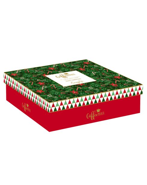 Juego de 4 tazas de café de porcelana Fancy Christmas multicolores con platillo, 110 ml
