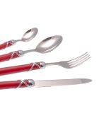 Set posate Fiocco in acciaio inox rosso - 24 pezzi