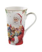 Santa Is Coming veelkleurige porseleinen mok - 600 ml
