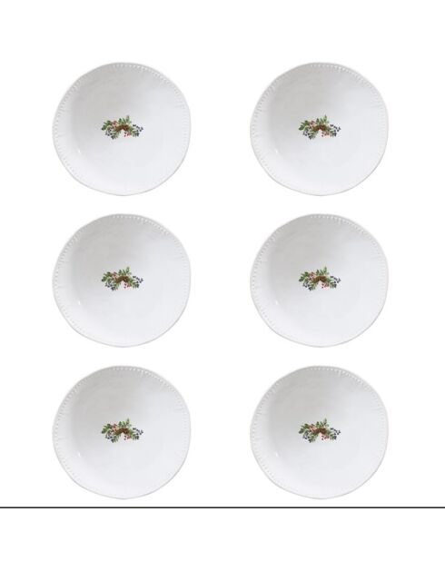 Set di 6 piatti da fondo in ceramica Città Delle Feste multicolore - 19,5 x 19,5 x 6 cm